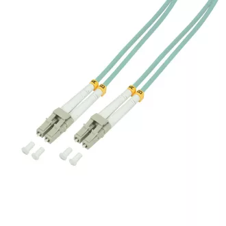  Logilink Fiber duplex patch kábel, OM3, 50/125 , LC-LC, aqua, 2 m (FP3LC02)