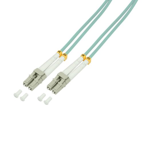 Logilink Fiber duplex patch kábel, OM3, 50/125 , LC-LC, aqua, 10 m (FP3LC10)