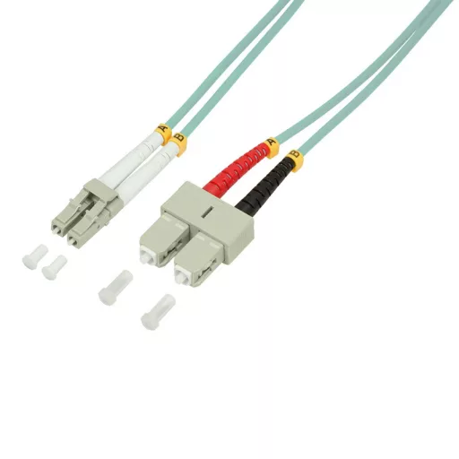 Logilink Fiber duplex patch kábel, OM3, 50/125 , LC-SC, aqua, 2 m (FP3LS02)