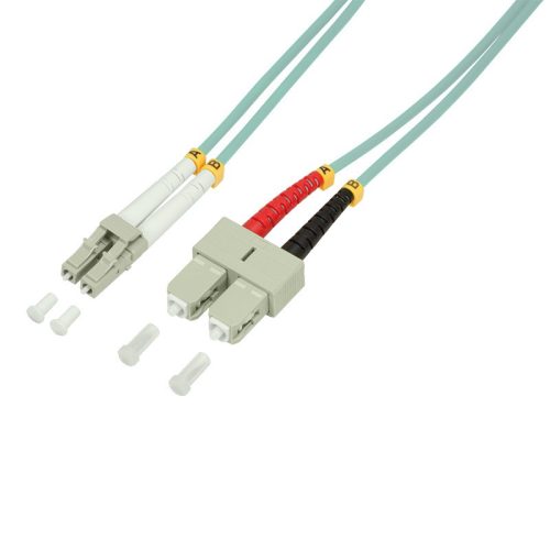 Logilink Fiber duplex patch kábel, OM3, 50/125 , LC-SC, aqua, 3 m (FP3LS03)