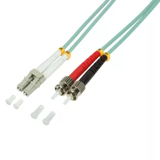   Logilink Fiber duplex patch kábel, OM3, 50/125 , LC-ST, aqua, 1 m (FP3LT01)