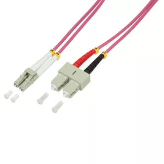   Logilink Fiber duplex patch kábel, OM4, 50/125 , LC-SC, lila, 0,5 m (FP4LS00)