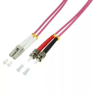   Logilink Fiber duplex patch kábel, OM4, 50/125 , LC-ST, lila, 1 m (FP4LT01)