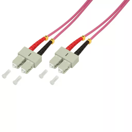 Logilink Fiber duplex patch kábel, OM4, 50/125 , SC-SC, lila, 1 m (FP4SC01)