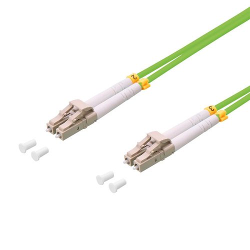 Logilink Fiber duplex patch kábel, OM5, 50/125 , LC-LC, lime zöld, 0,5 m (FP5LC00)