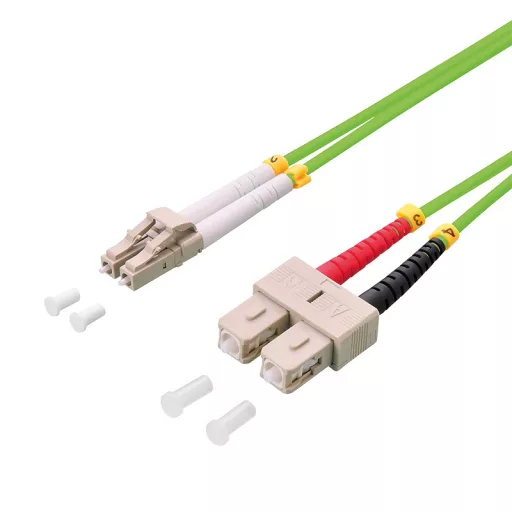 Logilink Fiber duplex patch kábel, OM5, 50/125 , LC-SC, lime zöld, 1 m (FP5LS01)