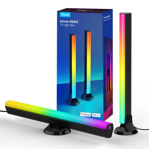 Govee RGBIC WiFi + Bluetooth Flow Plus fénysávok Ideális 43 és 75 hüvelyk közötti televíziókhoz.