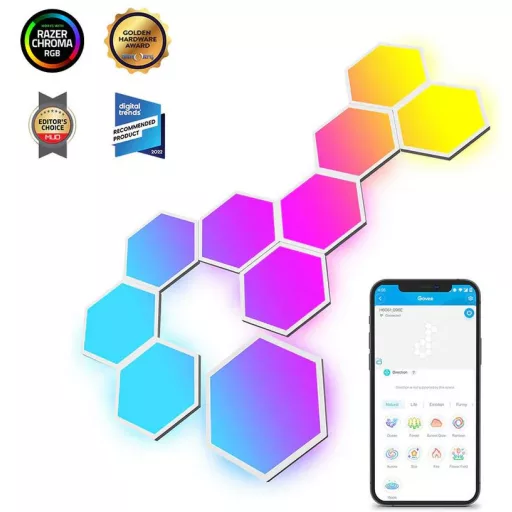 Govee Glide Hexa RGBIC hatszögletű fénypanelek Hang + Wifi + Bluetooth vezérlésel (GOVH6061)