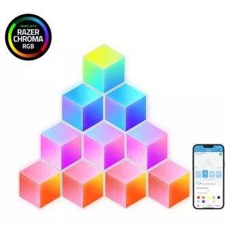   Govee Glide Hexagon RGB 3D intelligens panelek, 10 darab, Zene szinkronizálás, Kompatibilis az Alexával és a Google Home-al Hang + Wifi + Bluetooth vezérlésel (GOVH6066)