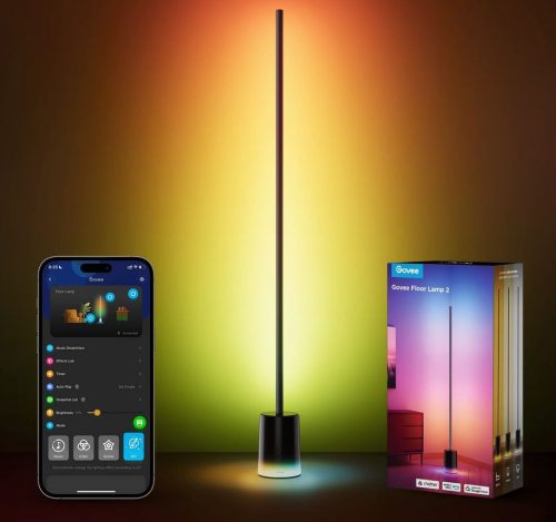 Govee Lyra RGBICWW sarok állólámpa beépíterr hangszóróval Fekete  Hang + Wifi + Bluetooth vezérlésel