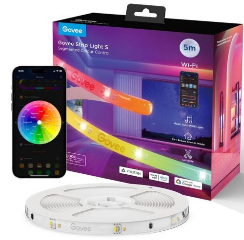 Govee RGBIC Wi-Fi + Bluetooth LED szalagfények védőbevonattal (5M) Hang + Wifi + Bluetooth vezérlésel