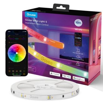   Govee RGBIC Wi-Fi + Bluetooth LED szalagfények védőbevonattal (10M) Hang + Wifi + Bluetooth vezérléssel (GOVH612C)