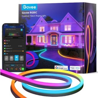   Govee RGBIC Basic NEON Szilikon védőburkolattal ellátott kültéri szalagfény (10 méter) Hang + Wifi + Bluetooth vezérlésel (GOVH61A8)