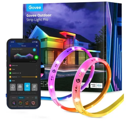 Govee Phantasy Kültéri LED RGBIC Szalag (10m) Hang + Wifi + Bluetooth vezérlésel (GOVH70A1)