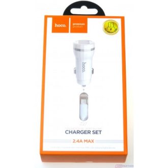   HOCO autós töltő "Z27 Staunch" dual port töltőadapter 1m-es Micro kábellel (HC092865)