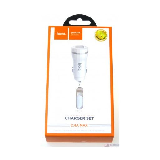 HOCO autós töltő "Z27 Staunch" dual port töltőadapter 1m-es Micro kábellel (HC092865)