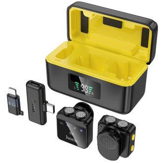   HOCO L17 Dupla-mikrofonos mágneses lavalier vezeték nélküli digitális mikrofon (Lightning/Type-C) (HC645997)