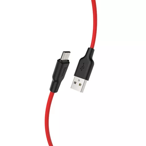 HOCO X21 Szilikon töltokábel Micro USB 1m, piros (HC711878)
