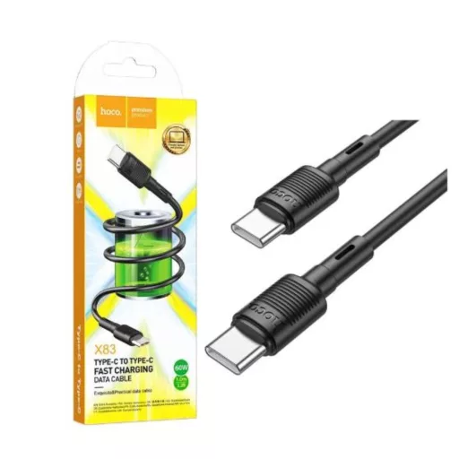 Hoco X83 USB-C - USB-C PD 3A 60W kábel fekete (HC770929)