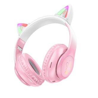   HOCO W42 vezeték nélküli bluetooth fejhallgató Cat Ear cseresznyevirág (HC795847)