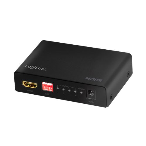 Logilink HDMI elosztó 1x4 port, 4K/60 Hz, HDCP, EDID, HDR, CEC