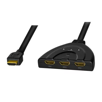   Logilink HDMI kapcsoló, 3 portos, kétirányú (1x3/3x1), 4K/30 Hz, CEC, pigtail (HD0040)