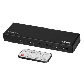   Logilink HDMI kapcsoló, 4x1 port, 4K/60 Hz, HDCP, HDR, ARC, hangkivonat, RC (HD0046)