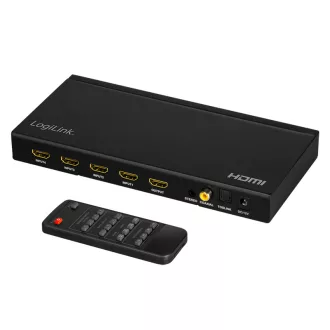   Logilink HDMI kapcsoló, 4x1 port, multiviewer, 1080p/60 Hz, skálázó, RC (HD0052)