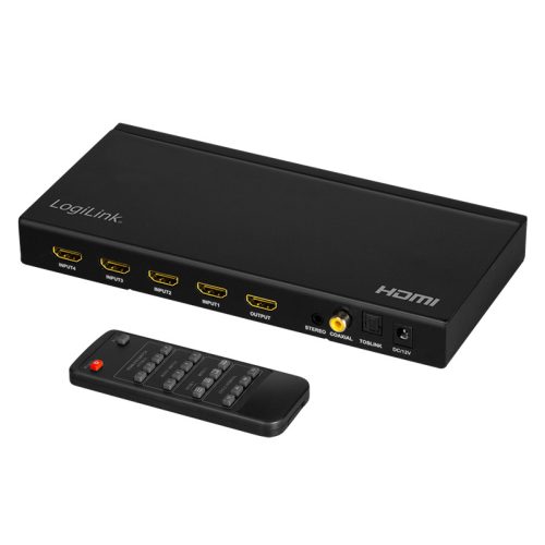 Logilink HDMI kapcsoló, 4x1 port, multiviewer, 1080p/60 Hz, skálázó, RC