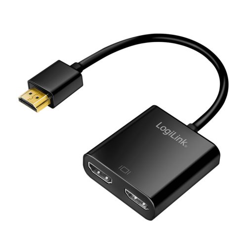 Logilink HDMI elosztó, 1x2 port, 4K/60 Hz, EDID, HDCP, HDR, CEC, IR, leskálázó, 0,13 m (HD0061)