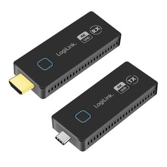   Logilink HDMI átviteli készlet, USB-C - HDMI, kompakt, vezeték nélküli, 30m, 1-től 1-ig, 4K@60Hz (HDW0104)