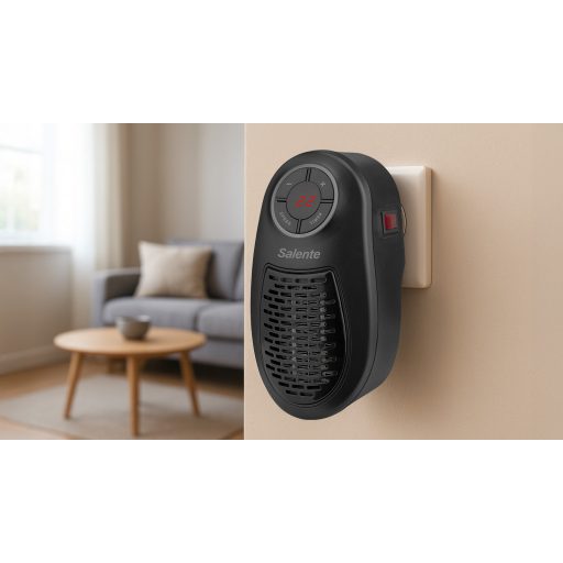 Salente HotHeat mini hősugárzó, 500 W, fekete, RGB, termosztát (HOTHEAT-BK)