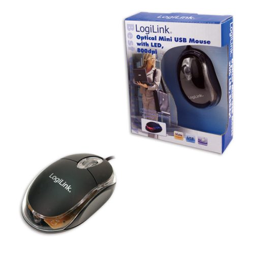 Logilink Mini USB-s Optikai Egér leddel, 800dpi (ID0010)