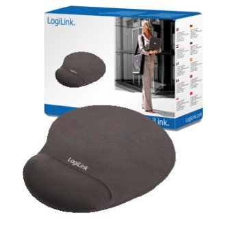 LogiLink Egérpad, géles csuklótámasszal, fekete (ID0027)