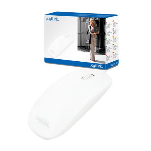 LogiLink Vékony optikai egér, fehér (ID0062)