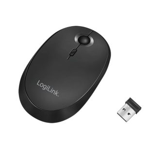   Logilink Vezeték nélküli és Bluetooth kettős egér, 2,4 GHz, 800/1200/1600 dpi, fekete (ID0204)