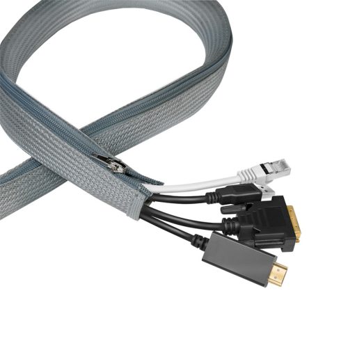 Logilink Kábelhüvely cipzárral, poliészter, O 30 mm, szürke, 1 m (KAB0071)