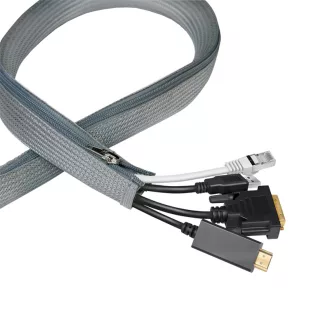   Logilink Kábelhüvely cipzárral, poliészter, O 50 mm, szürke, 2 m (KAB0074)