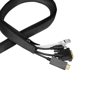   Logilink Kábelhüvely cipzárral, Poliészter, O 30 mm, fekete, 5 m (KAB0082)
