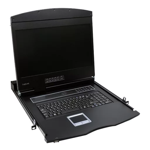 Logilink KVM-konzol 19"-es képernyővel, VGA, USB-A, PS/2, QWERTZ (LC902GE)