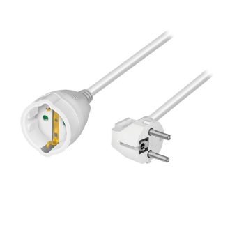   Logilink Tápkábel hosszabbító, CEE7/7 (90 ) - CEE 7/3, fehér, 5 m (LPS106)