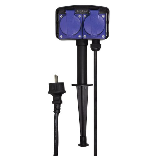 LogiLink Aljzat 2-es, 2x CEE 7/3, kültéri, 2 m, fekete/sárga (LPS214)