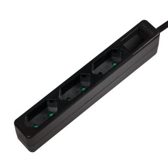   Logilink Aljzat 3-as, 3x CEE 7/16, vékony, 1,5 m, fekete (LPS229B)