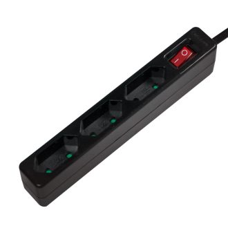   Logilink Aljzat 3-as + kapcsoló, 3x CEE 7/16, 1,5 m, fekete (LPS230B)