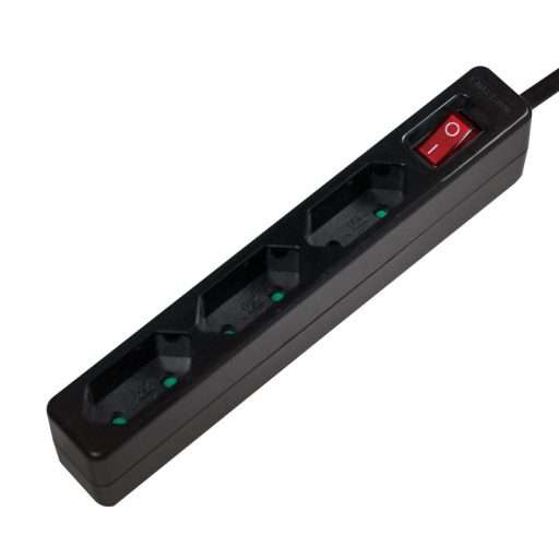 Logilink Aljzat 3-as + kapcsoló, 3x CEE 7/16, 1,5 m, fekete (LPS230B)