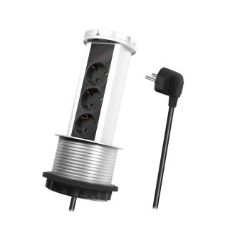   Logilink Elosztó 3-as, felugró, 3x CEE 7/3, ezüst/fekete (LPS235A)