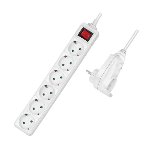 Logilink Aljzat 7-es + kapcsoló, 6x CEE 7/3 + 1 átmenő csatlakozó, 2 m (LPS274)