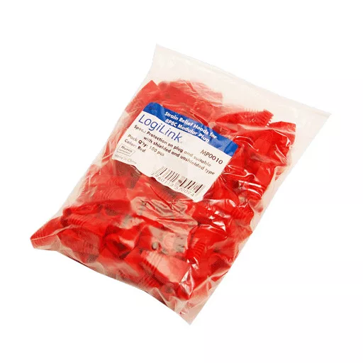 LogiLink Törés gátló 8P8C moduláris csatlakozókhoz 100db, piros (MP0010)