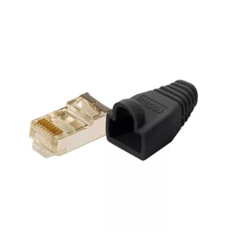   Logilink CAT-5 Moduláris csatlakozó, árnyékolt, törésgátlóval 100db, fekete (MP0012)