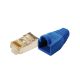 Logilink CAT-5 Moduláris csatlakozó, árnyékolt, törésgátlóval 100db, kék (MP0014)